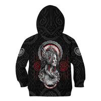 Viking Shieldmaiden Kid Hoodie with Viking Compass Vegvisir - Wonder Print Shop