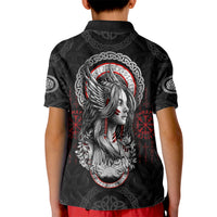 Viking Shieldmaiden Kid Polo Shirt with Viking Compass Vegvisir - Wonder Print Shop