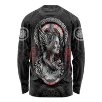 Viking Shieldmaiden Long Sleeve Shirt with Viking Compass Vegvisir - Wonder Print Shop