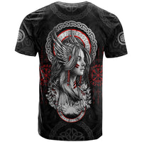 Viking Shieldmaiden T Shirt with Viking Compass Vegvisir - Wonder Print Shop