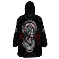Viking Shieldmaiden Wearable Blanket Hoodie with Viking Compass Vegvisir - Wonder Print Shop