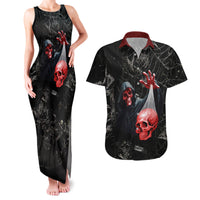 Hello Darkness My Old Friend Skull Couples Matching Tank Maxi Dress and Hawaiian Shirt - Wonder Print Shop