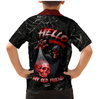 Hello Darkness My Old Friend Skull Family Matching Mermaid Dress and Hawaiian Shirt - Wonder Print Shop