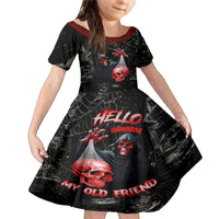 Hello Darkness My Old Friend Skull Family Matching Mermaid Dress and Hawaiian Shirt - Wonder Print Shop