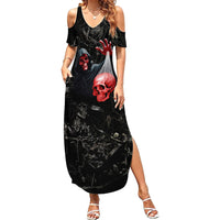 Hello Darkness My Old Friend Skull Family Matching Summer Maxi Dress and Hawaiian Shirt - Wonder Print Shop