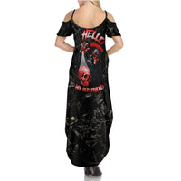 Hello Darkness My Old Friend Skull Family Matching Summer Maxi Dress and Hawaiian Shirt - Wonder Print Shop