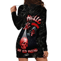 Hello Darkness My Old Friend Skull Hoodie Dress - Wonder Print Shop