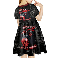 Hello Darkness My Old Friend Skull Kid Short Sleeve Dress - Wonder Print Shop