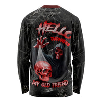 Hello Darkness My Old Friend Skull Long Sleeve Shirt - Wonder Print Shop