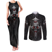 I'm Not The Hero You Wanted I'm The Monster You Needed Couples Matching Tank Maxi Dress and Long Sleeve Button Shirts - Wonder Print Shop