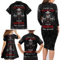 I'm Not The Hero You Wanted I'm The Monster You Needed Family Matching Long Sleeve Bodycon Dress and Hawaiian Shirt - Wonder Print Shop