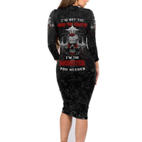 I'm Not The Hero You Wanted I'm The Monster You Needed Family Matching Long Sleeve Bodycon Dress and Hawaiian Shirt - Wonder Print Shop