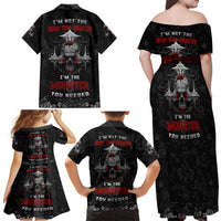 I'm Not The Hero You Wanted I'm The Monster You Needed Family Matching Off Shoulder Maxi Dress and Hawaiian Shirt - Wonder Print Shop