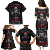 I'm Not The Hero You Wanted I'm The Monster You Needed Family Matching Puletasi Dress and Hawaiian Shirt - Wonder Print Shop