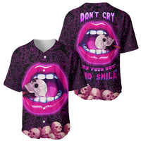 Skull Baseball Jersey Don't Cry Say Fuck You And Smile - Wonder Print Shop