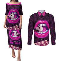 Skull Couples Matching Puletasi Dress and Long Sleeve Button Shirts Don't Cry Say Fuck You And Smile - Wonder Print Shop
