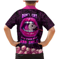 Skull Family Matching Mermaid Dress and Hawaiian Shirt Don't Cry Say Fuck You And Smile - Wonder Print Shop