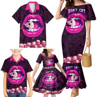 Skull Family Matching Mermaid Dress and Hawaiian Shirt Don't Cry Say Fuck You And Smile - Wonder Print Shop
