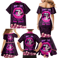 Skull Family Matching Mermaid Dress and Hawaiian Shirt Don't Cry Say Fuck You And Smile - Wonder Print Shop
