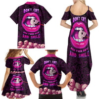 Skull Family Matching Summer Maxi Dress and Hawaiian Shirt Don't Cry Say Fuck You And Smile - Wonder Print Shop