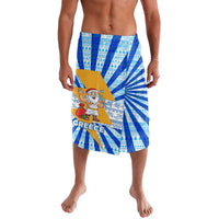 Greece Christmas Lavalava with Zeus Santa Greek Flag Lightning Bolt Gift Bag and Blue Yellow Pattern Design - Wonder Print Shop
