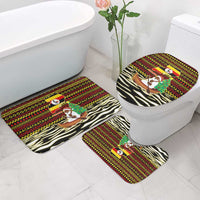 Uganda Christmas Bathroom Set with Santa in Canoe Christmas Tree Uganda Map Flag and Black Red Yellow Tribal Pattern Design - Wonder Print Shop