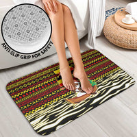 Uganda Christmas Bathroom Set with Santa in Canoe Christmas Tree Uganda Map Flag and Black Red Yellow Tribal Pattern Design - Wonder Print Shop