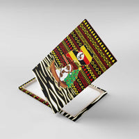 Uganda Christmas Canvas Wall Art with Santa in Canoe Christmas Tree Uganda Map Flag and Black Red Yellow Tribal Pattern Design - Wonder Print Shop
