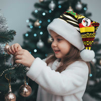 Uganda Christmas Santa Hat with Santa in Canoe Christmas Tree Uganda Map Flag and Black Red Yellow Tribal Pattern Design - Wonder Print Shop