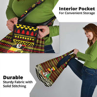 Uganda Christmas Grocery Bag with Santa in Canoe Christmas Tree Uganda Map Flag and Black Red Yellow Tribal Pattern Design - Wonder Print Shop