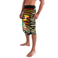 Uganda Christmas Lavalava with Santa in Canoe Christmas Tree Uganda Map Flag and Black Red Yellow Tribal Pattern Design - Wonder Print Shop