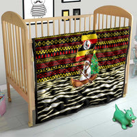 Uganda Christmas Quilt with Santa in Canoe Christmas Tree Uganda Map Flag and Black Red Yellow Tribal Pattern Design - Wonder Print Shop