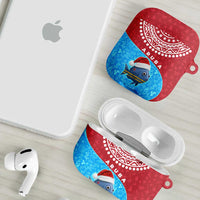 Aruba Christmas AirPods Case with Santa Fish Aruba Flag Ocean Icons and Red Blue Holiday Pattern Design - Wonder Print Shop