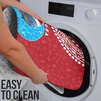 Aruba Christmas Bathroom Set with Santa Fish Aruba Flag Ocean Icons and Red Blue Holiday Pattern Design - Wonder Print Shop