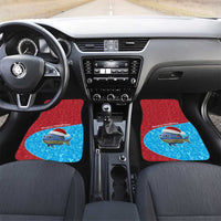 Aruba Christmas Car Mats with Santa Fish Aruba Flag Ocean Icons and Red Blue Holiday Pattern Design - Wonder Print Shop