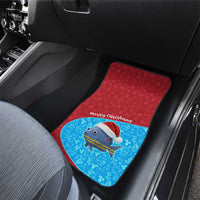 Aruba Christmas Car Mats with Santa Fish Aruba Flag Ocean Icons and Red Blue Holiday Pattern Design - Wonder Print Shop