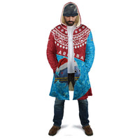 Aruba Christmas Cloak with Santa Fish Aruba Flag Ocean Icons and Red Blue Holiday Pattern Design - Wonder Print Shop