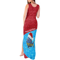 Aruba Christmas Tank Maxi Dress with Santa Fish Aruba Flag Ocean Icons and Red Blue Holiday Pattern Design - Wonder Print Shop