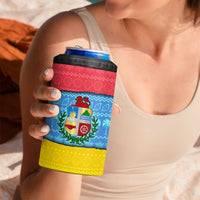 Aruba Christmas 4 in 1 Can Cooler Tumbler with Fish Christmas Tree Aruba Flag and Red Blue Yellow Tropical Pattern Design - Wonder Print Shop