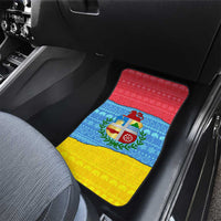 Aruba Christmas Car Mats with Fish Christmas Tree Aruba Flag and Red Blue Yellow Tropical Pattern Design - Wonder Print Shop