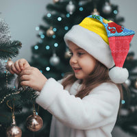 Aruba Christmas Santa Hat with Fish Christmas Tree Aruba Flag and Red Blue Yellow Tropical Pattern Design - Wonder Print Shop