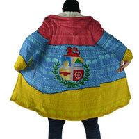 Aruba Christmas Cloak with Fish Christmas Tree Aruba Flag and Red Blue Yellow Tropical Pattern Design - Wonder Print Shop