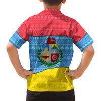 Aruba Christmas Family Matching Summer Maxi Dress and Hawaiian Shirt with Fish Christmas Tree Aruba Flag and Red Blue Yellow Tropical Pattern Design - Wonder Print Shop