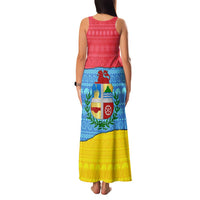 Aruba Christmas Family Matching Tank Maxi Dress and Hawaiian Shirt with Fish Christmas Tree Aruba Flag and Red Blue Yellow Tropical Pattern Design - Wonder Print Shop