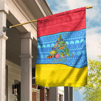 Aruba Christmas Garden Flag with Fish Christmas Tree Aruba Flag and Red Blue Yellow Tropical Pattern Design - Wonder Print Shop