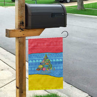 Aruba Christmas Garden Flag with Fish Christmas Tree Aruba Flag and Red Blue Yellow Tropical Pattern Design - Wonder Print Shop