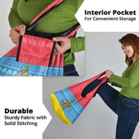 Aruba Christmas Grocery Bag with Fish Christmas Tree Aruba Flag and Red Blue Yellow Tropical Pattern Design - Wonder Print Shop