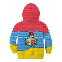 Aruba Christmas Kid Hoodie with Fish Christmas Tree Aruba Flag and Red Blue Yellow Tropical Pattern Design - Wonder Print Shop