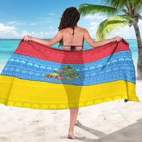 Aruba Christmas Sarong with Fish Christmas Tree Aruba Flag and Red Blue Yellow Tropical Pattern Design - Wonder Print Shop