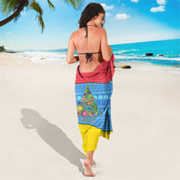 Aruba Christmas Sarong with Fish Christmas Tree Aruba Flag and Red Blue Yellow Tropical Pattern Design - Wonder Print Shop